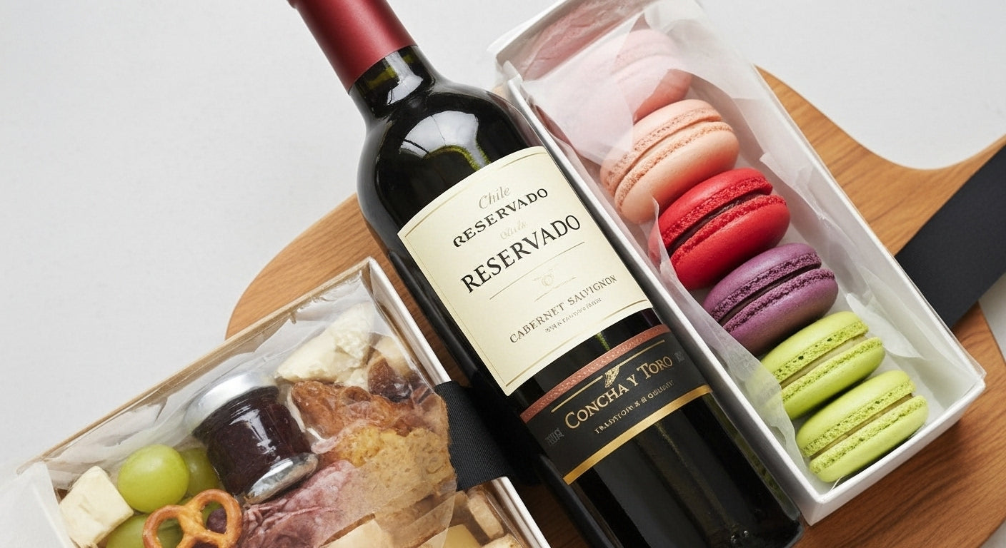 Tabla Gourmet con Vino & Macarons