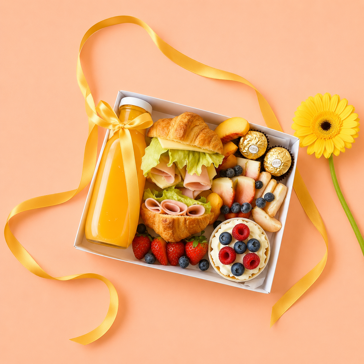 Desayuno Sorpresa con Flores Amarillas
